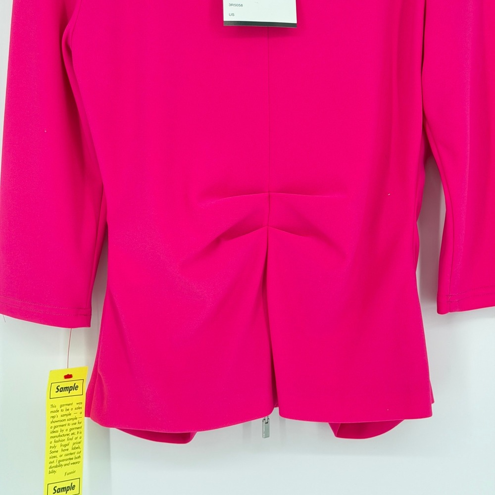 Joseph Ribkoff Hot Pink Ruched Zip-Front Blazer - Picture 10 of 14